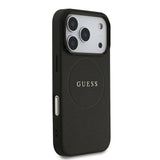 Apple iPhone 17 Pro Kılıf Guess Orjinal Lisanslı M-safe Şarj Özellikli Yazı Logolu PU Deri Kapak