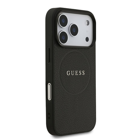Apple iPhone 17 Pro Kılıf Guess Orjinal Lisanslı M-safe Şarj Özellikli Yazı Logolu PU Deri Kapak