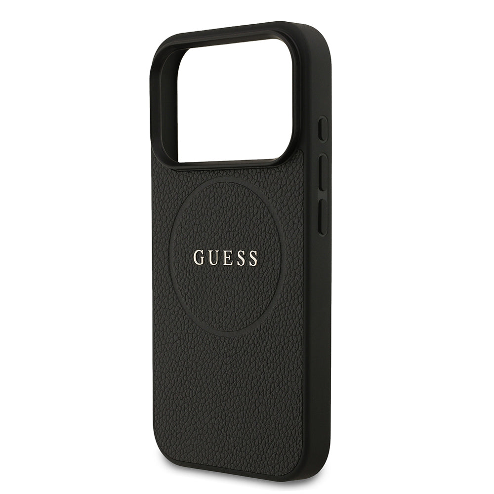 Apple iPhone 17 Pro Kılıf Guess Orjinal Lisanslı M-safe Şarj Özellikli Yazı Logolu PU Deri Kapak
