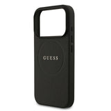 Apple iPhone 17 Pro Kılıf Guess Orjinal Lisanslı M-safe Şarj Özellikli Yazı Logolu PU Deri Kapak