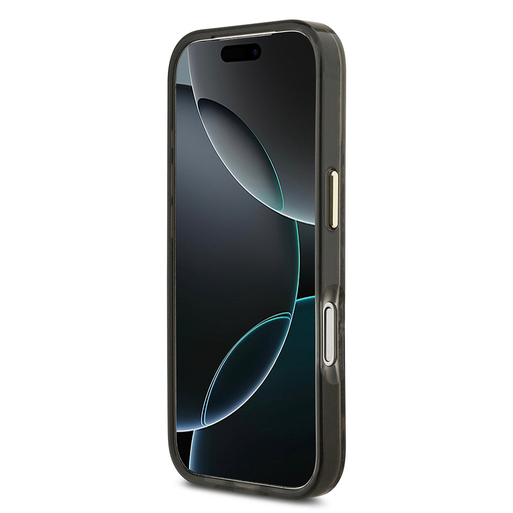 Apple iPhone 17 Pro Kılıf Guess Orjinal Lisanslı M-safe Şarj Özellikli Yazı Logolu Python Desenli Kapak