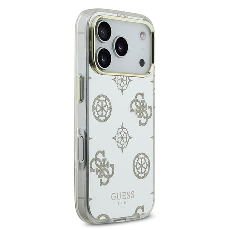 Apple iPhone 17 Pro Kılıf Guess Orjinal Lisanslı Metal Kamera Çerçeveli Simli Aynalı Kapak