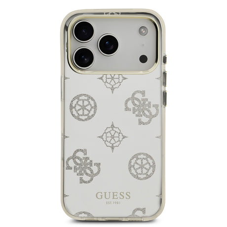 Apple iPhone 17 Pro Kılıf Guess Orjinal Lisanslı Metal Kamera Çerçeveli Simli Aynalı Kapak