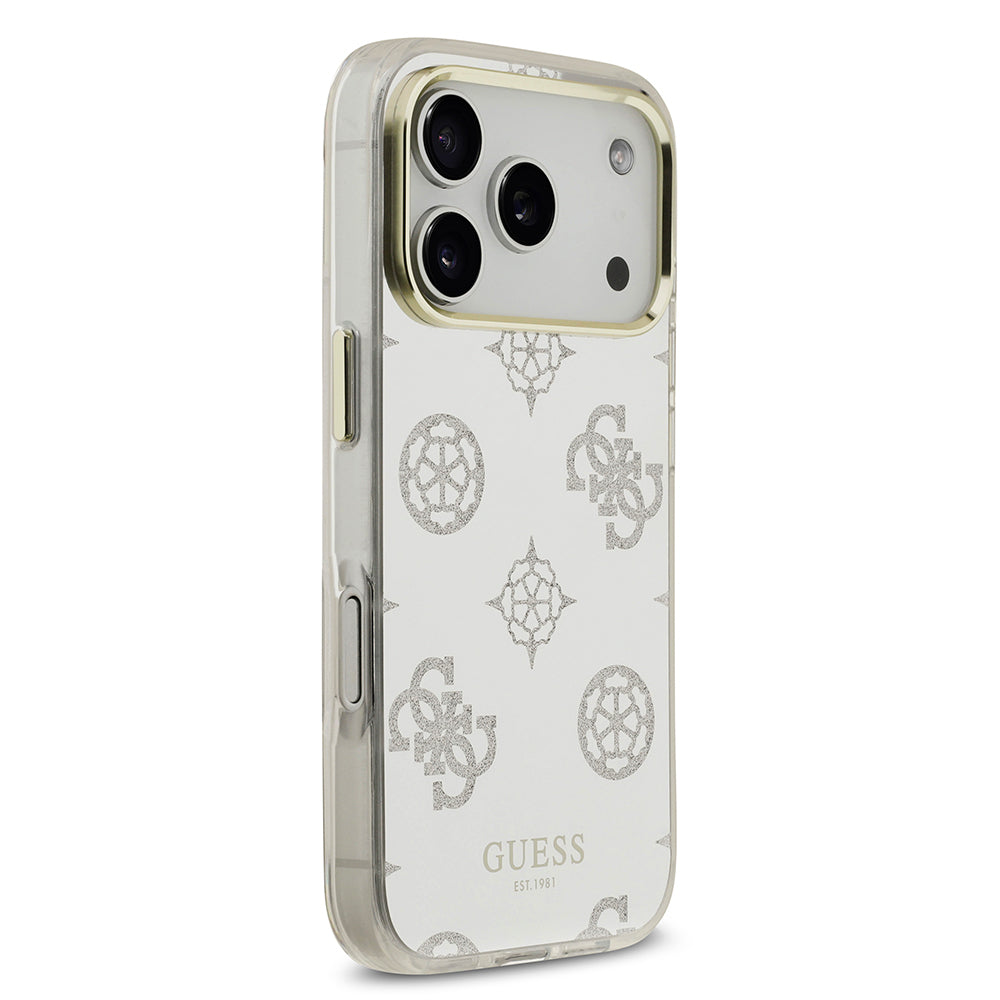 Apple iPhone 17 Pro Kılıf Guess Orjinal Lisanslı Metal Kamera Çerçeveli Simli Aynalı Kapak