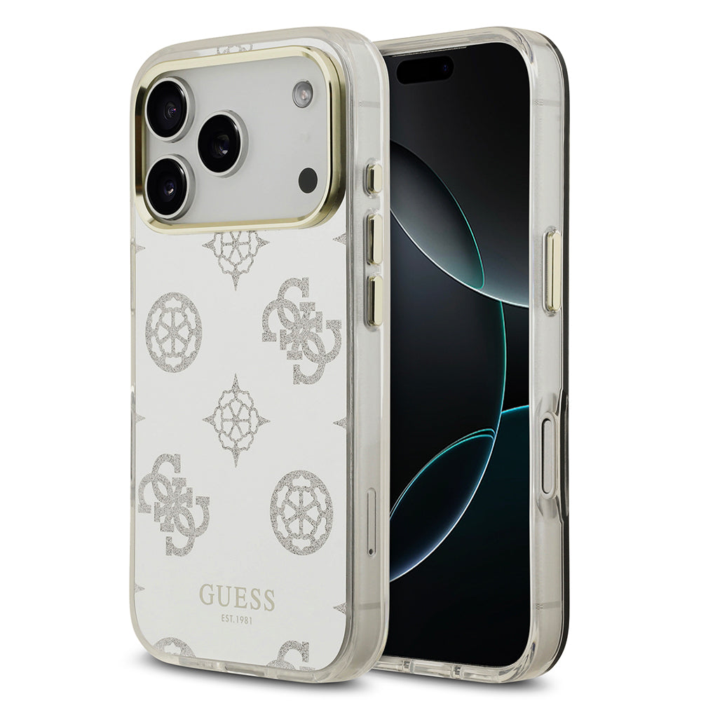 Apple iPhone 17 Pro Kılıf Guess Orjinal Lisanslı Metal Kamera Çerçeveli Simli Aynalı Kapak