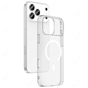 Apple iPhone 17 Pro Kılıf IC Çipli M-Safe Şarj Özellikli Şeffaf Kamera Çerçeveli Zore Toledo Kapak