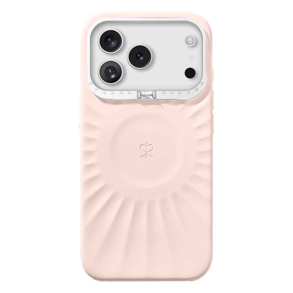 Apple iPhone 17 Pro Kılıf Kabartma Tasarımlı Metal Kamera Çerçeveli Pynana Starlight Serisi Kapak