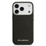 Apple iPhone 17 Pro Kılıf Karl Lagerfeld Orjinal Lisanslı M-safe Şarj Özellikli Delikli Tasarım Metal Logolu PU Deri Kapak