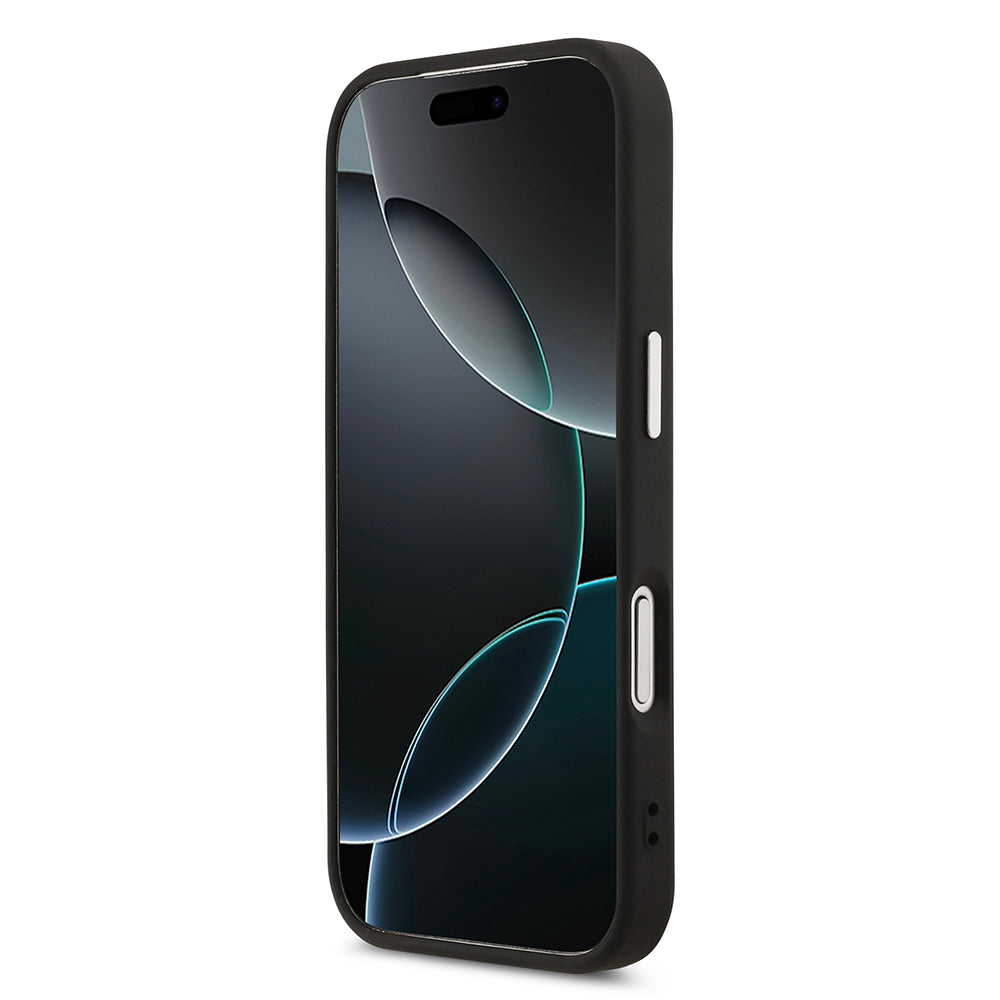 Apple iPhone 17 Pro Kılıf Karl Lagerfeld Orjinal Lisanslı M-safe Şarj Özellikli Delikli Tasarım Metal Logolu PU Deri Kapak