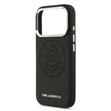 Apple iPhone 17 Pro Kılıf Karl Lagerfeld Orjinal Lisanslı M-safe Şarj Özellikli Delikli Tasarım Metal Logolu PU Deri Kapak