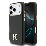 Apple iPhone 17 Pro Kılıf Karl Lagerfeld Orjinal Lisanslı M-safe Şarj Özellikli Gold Kamera Çerçeveli KHEAD Metal Logolu PU Deri Kapak