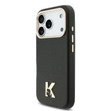 Apple iPhone 17 Pro Kılıf Karl Lagerfeld Orjinal Lisanslı M-safe Şarj Özellikli Gold Kamera Çerçeveli KHEAD Metal Logolu PU Deri Kapak