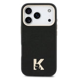 Apple iPhone 17 Pro Kılıf Karl Lagerfeld Orjinal Lisanslı M-safe Şarj Özellikli Gold Kamera Çerçeveli KHEAD Metal Logolu PU Deri Kapak