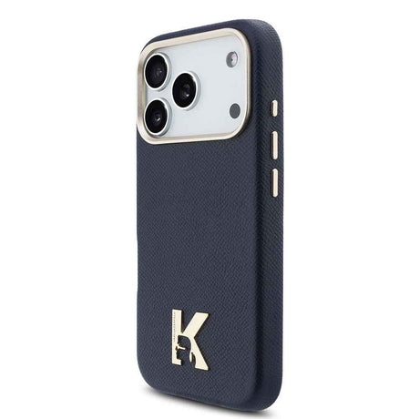 Apple iPhone 17 Pro Kılıf Karl Lagerfeld Orjinal Lisanslı M-safe Şarj Özellikli Gold Kamera Çerçeveli KHEAD Metal Logolu PU Deri Kapak
