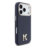 Apple iPhone 17 Pro Kılıf Karl Lagerfeld Orjinal Lisanslı M-safe Şarj Özellikli Gold Kamera Çerçeveli KHEAD Metal Logolu PU Deri Kapak