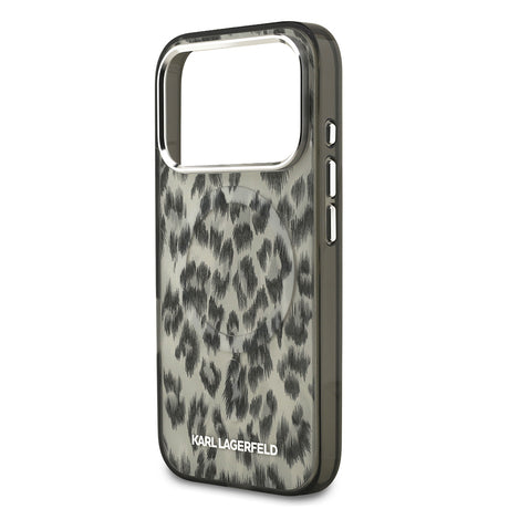 Apple iPhone 17 Pro Kılıf Karl Lagerfeld Orjinal Lisanslı M-safe Şarj Özellikli IML Leopar Baskılı Kapak