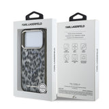 Apple iPhone 17 Pro Kılıf Karl Lagerfeld Orjinal Lisanslı M-safe Şarj Özellikli IML Leopar Baskılı Kapak