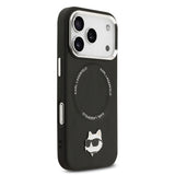 Apple iPhone 17 Pro Kılıf Karl Lagerfeld Orjinal Lisanslı M-safe Şarj Özellikli Metal Kamera ve Buton Tasarımlı Choupette PU Deri Kapak