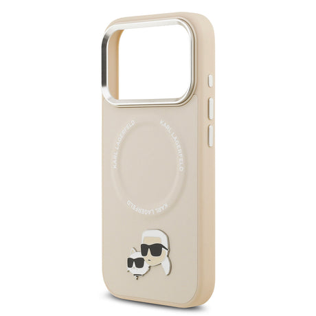 Apple iPhone 17 Pro Kılıf Karl Lagerfeld Orjinal Lisanslı M-safe Şarj Özellikli Metal Kamera ve Buton Tasarımlı K&C PU Deri Kapak