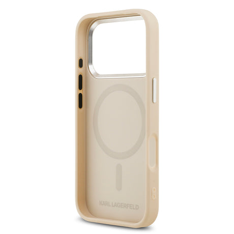 Apple iPhone 17 Pro Kılıf Karl Lagerfeld Orjinal Lisanslı M-safe Şarj Özellikli Metal Kamera ve Buton Tasarımlı K&C PU Deri Kapak