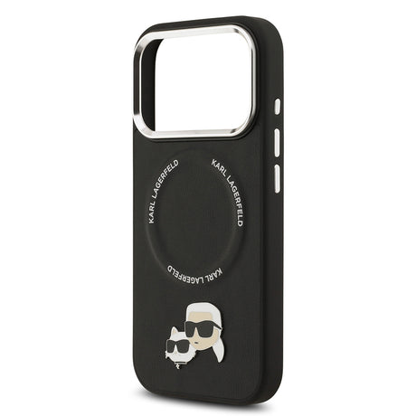 Apple iPhone 17 Pro Kılıf Karl Lagerfeld Orjinal Lisanslı M-safe Şarj Özellikli Metal Kamera ve Buton Tasarımlı K&C PU Deri Kapak