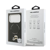 Apple iPhone 17 Pro Kılıf Karl Lagerfeld Orjinal Lisanslı M-safe Şarj Özellikli Metal Kamera ve Buton Tasarımlı K&C PU Deri Kapak
