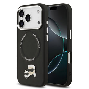 Apple iPhone 17 Pro Kılıf Karl Lagerfeld Orjinal Lisanslı M-safe Şarj Özellikli Metal Kamera ve Buton Tasarımlı K&C PU Deri Kapak