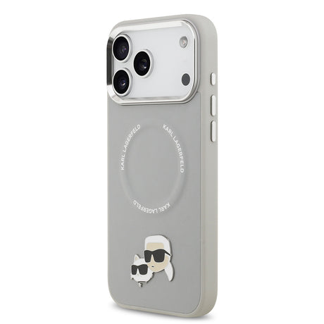 Apple iPhone 17 Pro Kılıf Karl Lagerfeld Orjinal Lisanslı M-safe Şarj Özellikli Metal Kamera ve Buton Tasarımlı K&C PU Deri Kapak