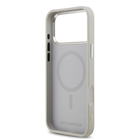 Apple iPhone 17 Pro Kılıf Karl Lagerfeld Orjinal Lisanslı M-safe Şarj Özellikli Metal Kamera ve Buton Tasarımlı K&C PU Deri Kapak