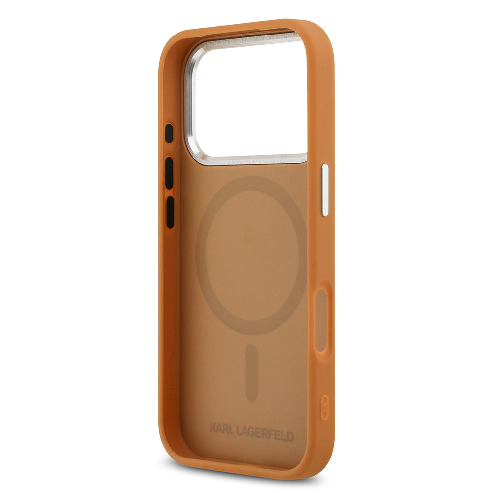 Apple iPhone 17 Pro Kılıf Karl Lagerfeld Orjinal Lisanslı M-safe Şarj Özellikli Metal Kamera ve Buton Tasarımlı Paris RSG PU Deri Kapak