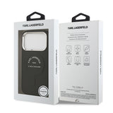 Apple iPhone 17 Pro Kılıf Karl Lagerfeld Orjinal Lisanslı M-safe Şarj Özellikli Metal Kamera ve Buton Tasarımlı Paris RSG PU Deri Kapak