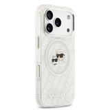 Apple iPhone 17 Pro Kılıf Karl Lagerfeld Orjinal Lisanslı Parlayan Simli Karl & Choupette Heads Kapak