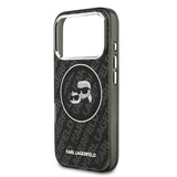 Apple iPhone 17 Pro Kılıf Karl Lagerfeld Orjinal Lisanslı Parlayan Simli Karl & Choupette Heads Kapak