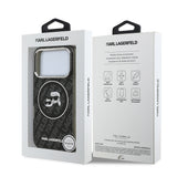 Apple iPhone 17 Pro Kılıf Karl Lagerfeld Orjinal Lisanslı Parlayan Simli Karl & Choupette Heads Kapak