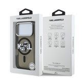 Apple iPhone 17 Pro Kılıf Karl Lagerfeld Orjinal Lisanslı Parlayan Simli Karl & Choupette Sketch Logo Kapak