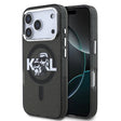Apple iPhone 17 Pro Kılıf Karl Lagerfeld Orjinal Lisanslı Parlayan Simli Karl & Choupette Sketch Logo Kapak