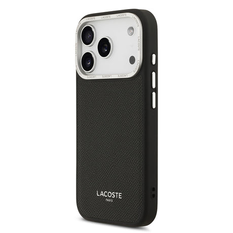 Apple iPhone 17 Pro Kılıf Lacoste Orjinal Lisanslı M-safe Şarj Özellikli Champs Elysees PU Deri Tasarımlı Kapak