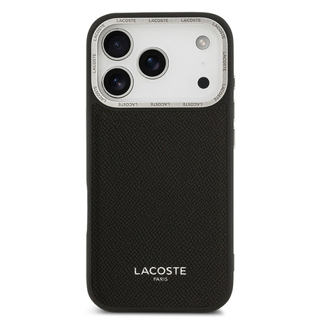 Apple iPhone 17 Pro Kılıf Lacoste Orjinal Lisanslı M-safe Şarj Özellikli Champs Elysees PU Deri Tasarımlı Kapak