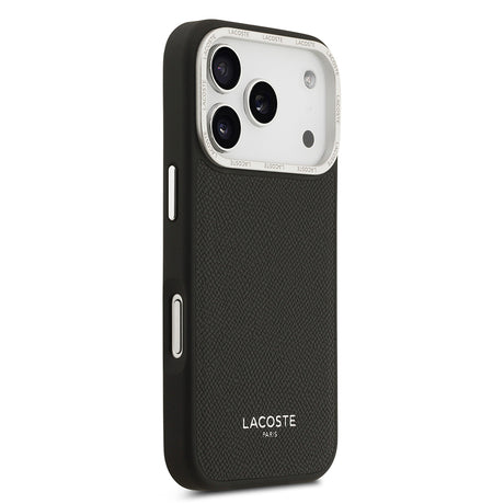Apple iPhone 17 Pro Kılıf Lacoste Orjinal Lisanslı M-safe Şarj Özellikli Champs Elysees PU Deri Tasarımlı Kapak