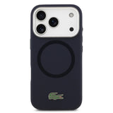 Apple iPhone 17 Pro Kılıf Lacoste Orjinal Lisanslı M-safe Şarj Özellikli İkonik Logolu Metal Kamera Çerçeveli Silikon Kapak