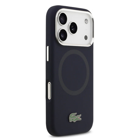 Apple iPhone 17 Pro Kılıf Lacoste Orjinal Lisanslı M-safe Şarj Özellikli İkonik Logolu Metal Kamera Çerçeveli Silikon Kapak