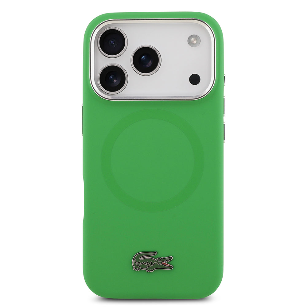 Apple iPhone 17 Pro Kılıf Lacoste Orjinal Lisanslı M-safe Şarj Özellikli İkonik Logolu Metal Kamera Çerçeveli Silikon Kapak