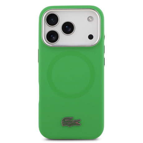 Apple iPhone 17 Pro Kılıf Lacoste Orjinal Lisanslı M-safe Şarj Özellikli İkonik Logolu Metal Kamera Çerçeveli Silikon Kapak
