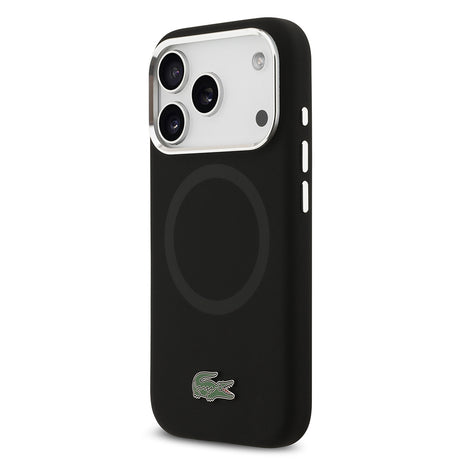 Apple iPhone 17 Pro Kılıf Lacoste Orjinal Lisanslı M-safe Şarj Özellikli İkonik Logolu Metal Kamera Çerçeveli Silikon Kapak