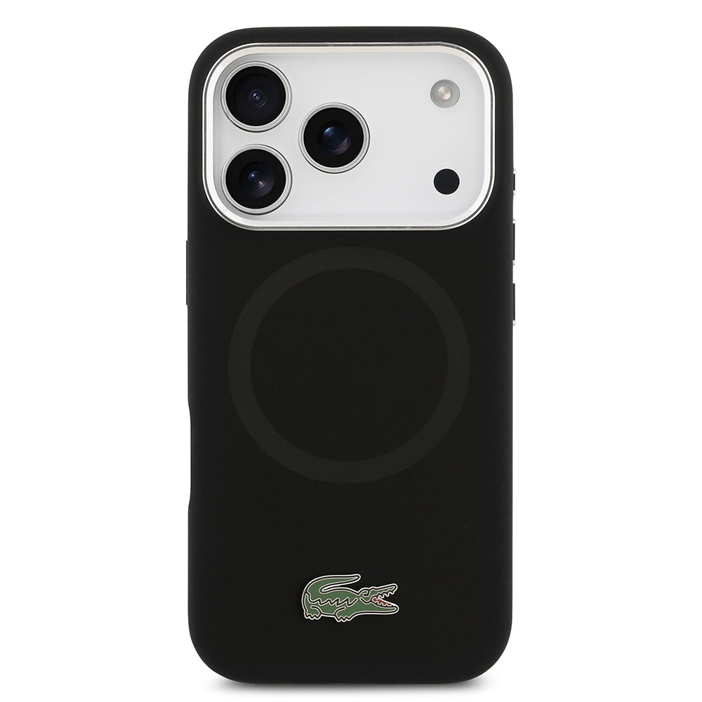 Apple iPhone 17 Pro Kılıf Lacoste Orjinal Lisanslı M-safe Şarj Özellikli İkonik Logolu Metal Kamera Çerçeveli Silikon Kapak