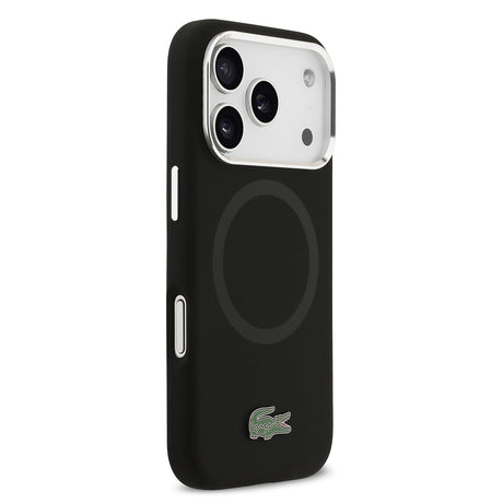 Apple iPhone 17 Pro Kılıf Lacoste Orjinal Lisanslı M-safe Şarj Özellikli İkonik Logolu Metal Kamera Çerçeveli Silikon Kapak