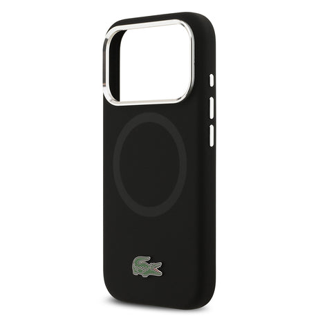 Apple iPhone 17 Pro Kılıf Lacoste Orjinal Lisanslı M-safe Şarj Özellikli İkonik Logolu Metal Kamera Çerçeveli Silikon Kapak