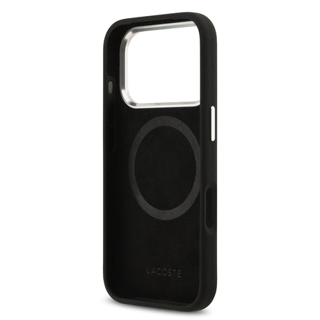 Apple iPhone 17 Pro Kılıf Lacoste Orjinal Lisanslı M-safe Şarj Özellikli İkonik Logolu Metal Kamera Çerçeveli Silikon Kapak