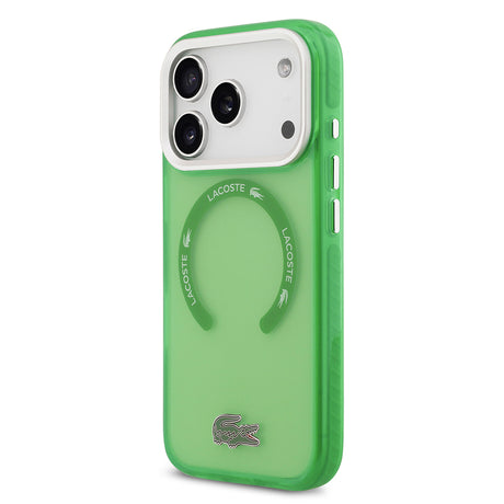 Apple iPhone 17 Pro Kılıf Lacoste Orjinal Lisanslı M-safe Şarj Özellikli İkonik Timsah Logolu Buzlu Kapak