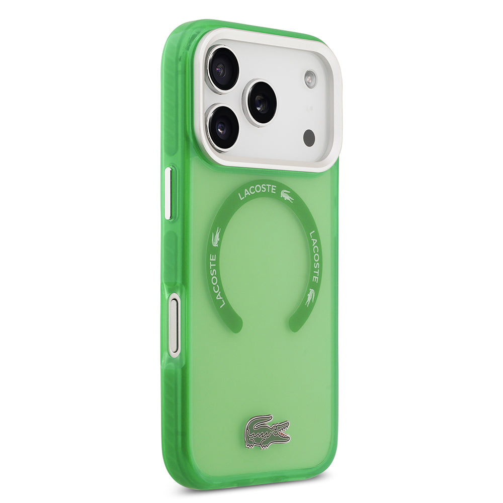 Apple iPhone 17 Pro Kılıf Lacoste Orjinal Lisanslı M-safe Şarj Özellikli İkonik Timsah Logolu Buzlu Kapak